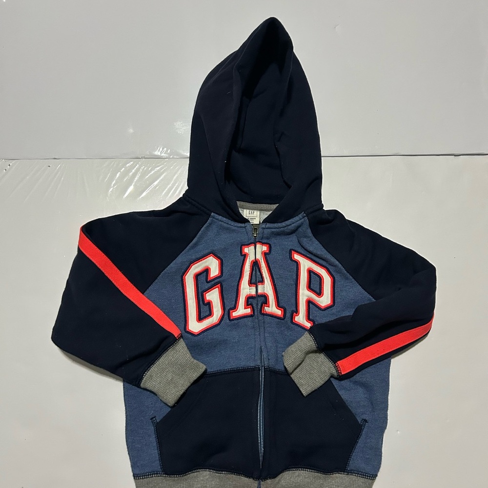 GAP Kids Navy and Gray Pink Zip Sweater Kid Size 5 year old